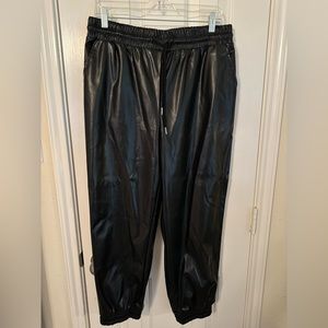 Leather joggers